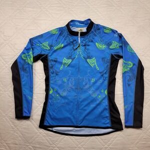 Canari women's long sleeve cycling jersey in vibrant blue size XL